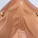 CELINE Macadam Canvas Hand Bag PVC Leather Gold Brown Auth BD816-17