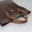 CELINE Macadam Canvas Hand Bag PVC Leather Gold Brown Auth BD816-6