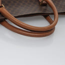 CELINE Macadam Canvas Hand Bag PVC Leather Gold Brown Auth BD816-7