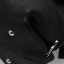 Salvatore Ferragamo Gancini Hand Bag Leather Black Silver Auth BD817-14