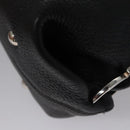 Salvatore Ferragamo Gancini Hand Bag Leather Black Silver Auth BD817-16