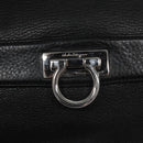Salvatore Ferragamo Gancini Hand Bag Leather Black Silver Auth BD817-18