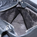 Salvatore Ferragamo Gancini Hand Bag Leather Black Silver Auth BD817-21