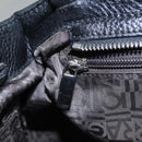 Salvatore Ferragamo Gancini Hand Bag Leather Black Silver Auth BD817-23