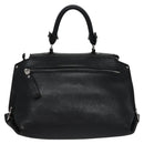 Salvatore Ferragamo Gancini Hand Bag Leather Black Silver Auth BD817-2