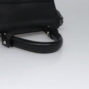 Salvatore Ferragamo Gancini Hand Bag Leather Black Silver Auth BD817-7