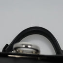 Salvatore Ferragamo Gancini Hand Bag Leather Black Silver Auth BD817-8