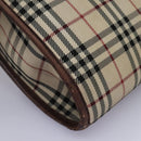 BURBERRY Nova Check Shoulder Bag Canvas Beige Auth BD829-9