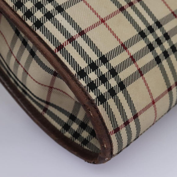 BURBERRY Nova Check Shoulder Bag Canvas Beige Auth BD829