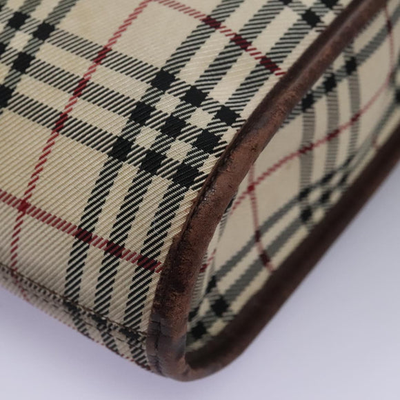 BURBERRY Nova Check Shoulder Bag Canvas Beige Auth BD829