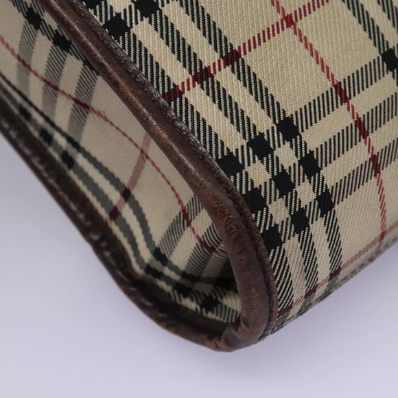 BURBERRY Nova Check Shoulder Bag Canvas Beige Auth BD829