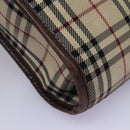 BURBERRY Nova Check Shoulder Bag Canvas Beige Auth BD829-15