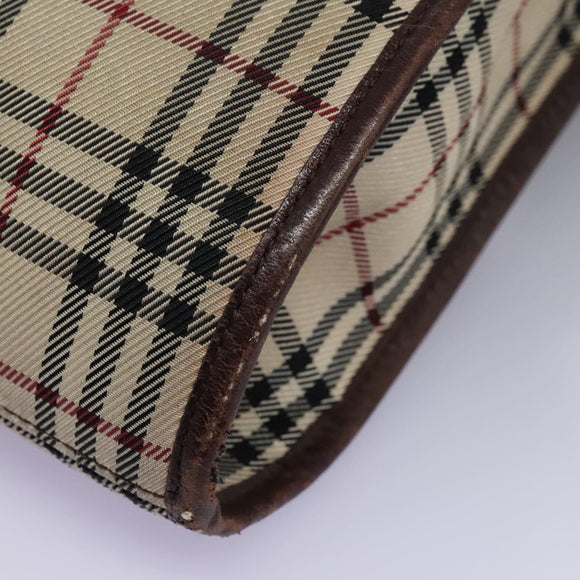 BURBERRY Nova Check Shoulder Bag Canvas Beige Auth BD829