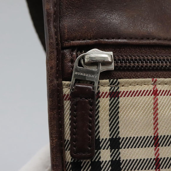 BURBERRY Nova Check Shoulder Bag Canvas Beige Auth BD829