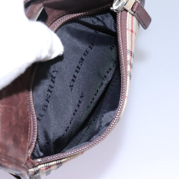 BURBERRY Nova Check Shoulder Bag Canvas Beige Auth BD829