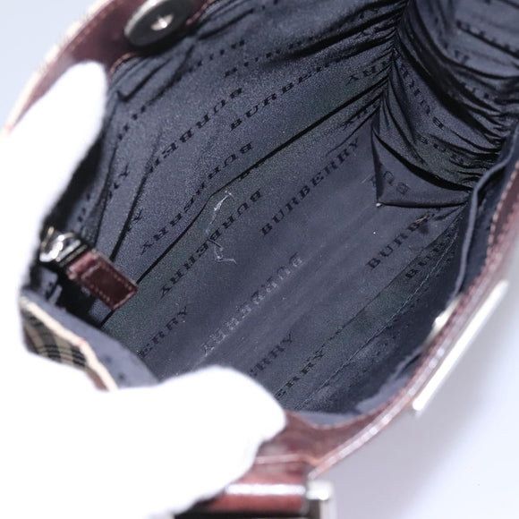 BURBERRY Nova Check Shoulder Bag Canvas Beige Auth BD829