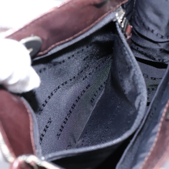 BURBERRY Nova Check Shoulder Bag Canvas Beige Auth BD829