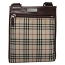BURBERRY Nova Check Shoulder Bag Canvas Beige Auth BD829-13