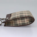 BURBERRY Nova Check Shoulder Bag Canvas Beige Auth BD829-4