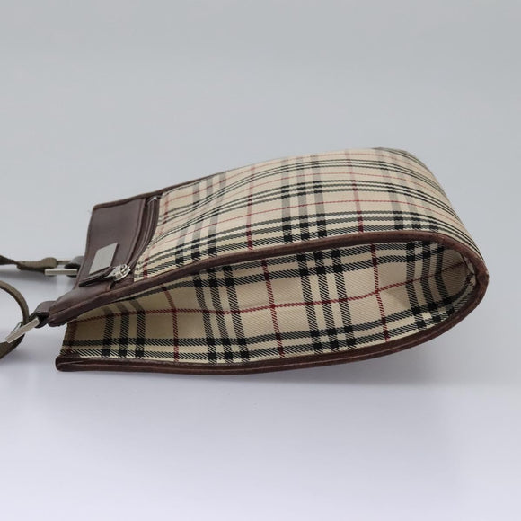 BURBERRY Nova Check Shoulder Bag Canvas Beige Auth BD829
