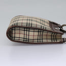 BURBERRY Nova Check Shoulder Bag Canvas Beige Auth BD829-5
