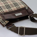 BURBERRY Nova Check Shoulder Bag Canvas Beige Auth BD829-6