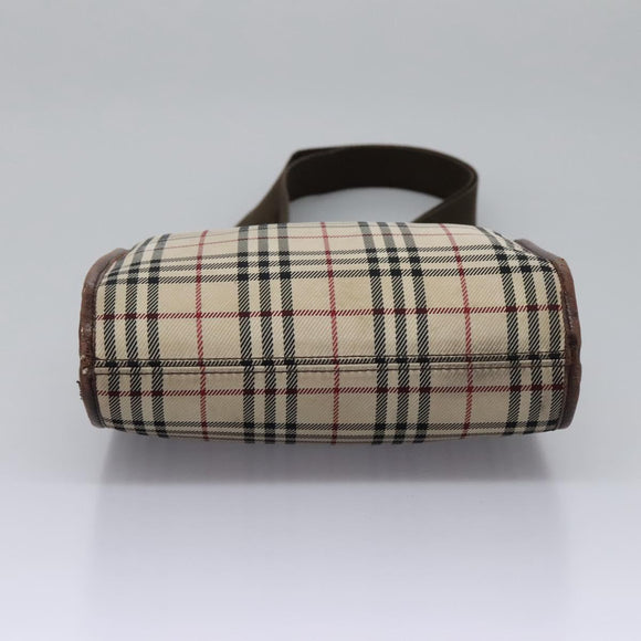 BURBERRY Nova Check Shoulder Bag Canvas Beige Auth BD829