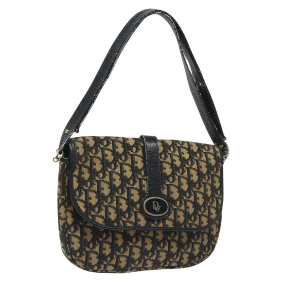 Christian Dior Trotter Canvas Shoulder Bag Navy Auth BD835