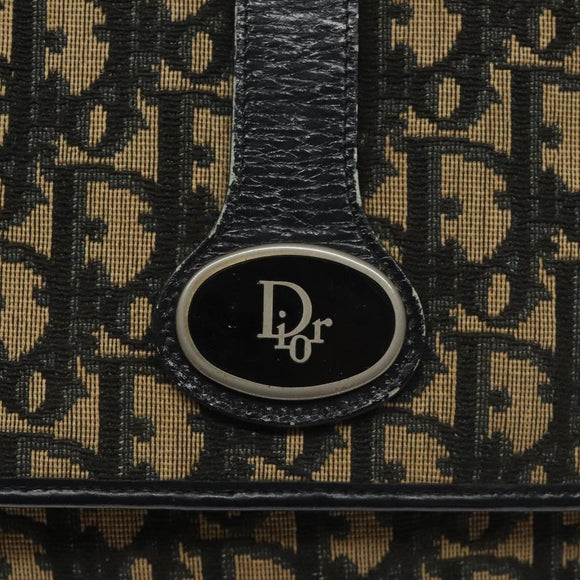 Christian Dior Trotter Canvas Shoulder Bag Navy Auth BD835