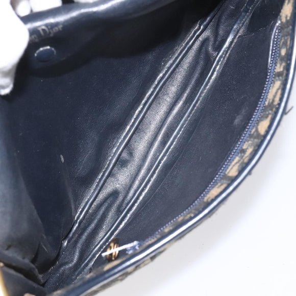 Christian Dior Trotter Canvas Shoulder Bag Navy Auth BD835