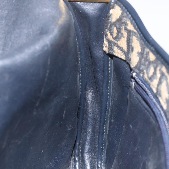 Christian Dior Trotter Canvas Shoulder Bag Navy Auth BD835