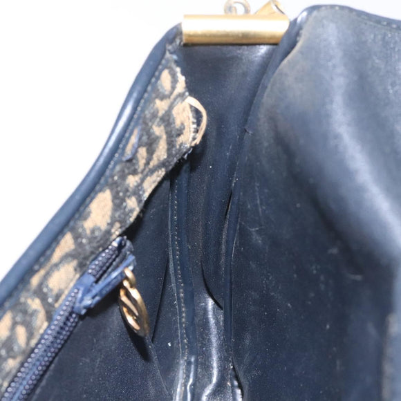 Christian Dior Trotter Canvas Shoulder Bag Navy Auth BD835