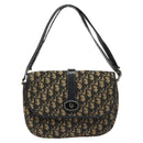 Christian Dior Trotter Canvas Shoulder Bag Navy Auth BD835-2