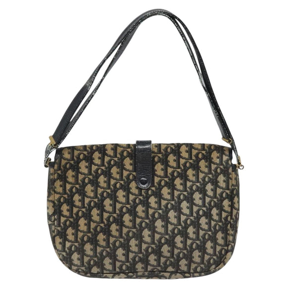 Christian Dior Trotter Canvas Shoulder Bag Navy Auth BD835