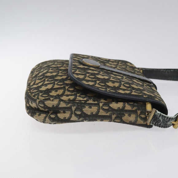 Christian Dior Trotter Canvas Shoulder Bag Navy Auth BD835