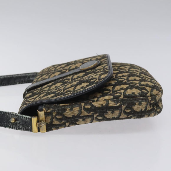 Christian Dior Trotter Canvas Shoulder Bag Navy Auth BD835