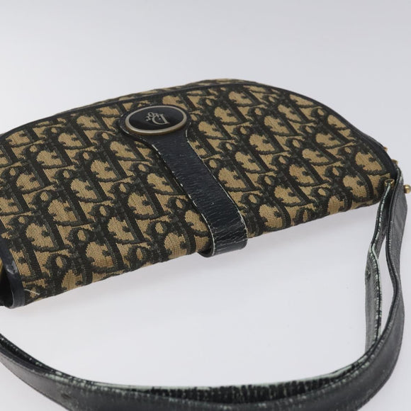 Christian Dior Trotter Canvas Shoulder Bag Navy Auth BD835