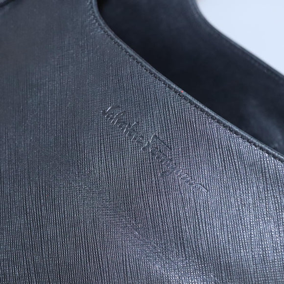 Salvatore Ferragamo Shoulder Bag Leather Black Auth BD836