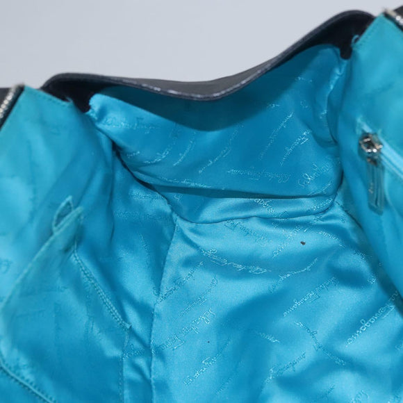 Salvatore Ferragamo Shoulder Bag Leather Black Auth BD836