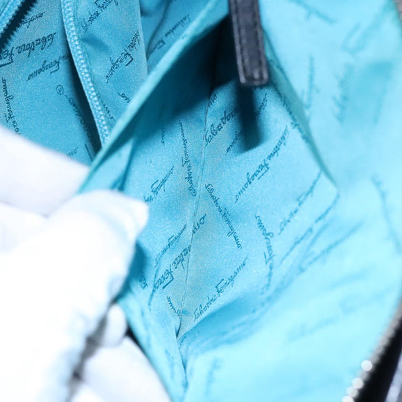 Salvatore Ferragamo Shoulder Bag Leather Black Auth BD836