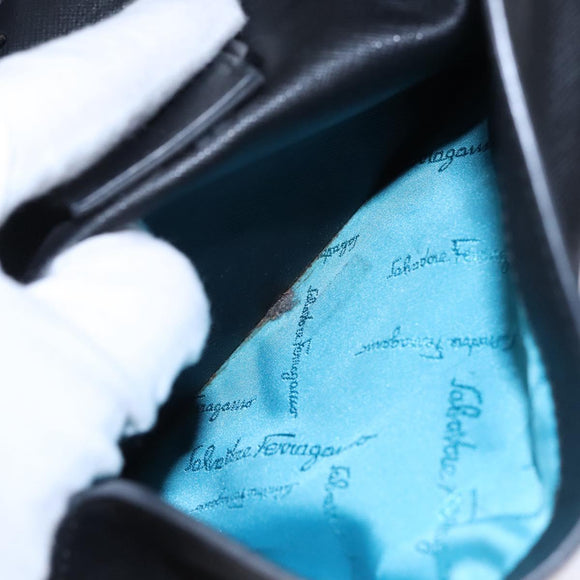 Salvatore Ferragamo Shoulder Bag Leather Black Auth BD836