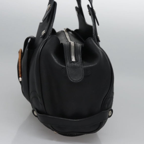 Salvatore Ferragamo Shoulder Bag Leather Black Auth BD836