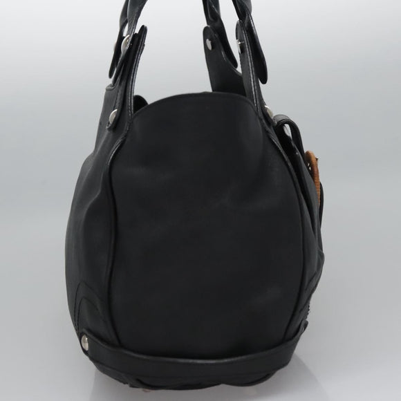 Salvatore Ferragamo Shoulder Bag Leather Black Auth BD836