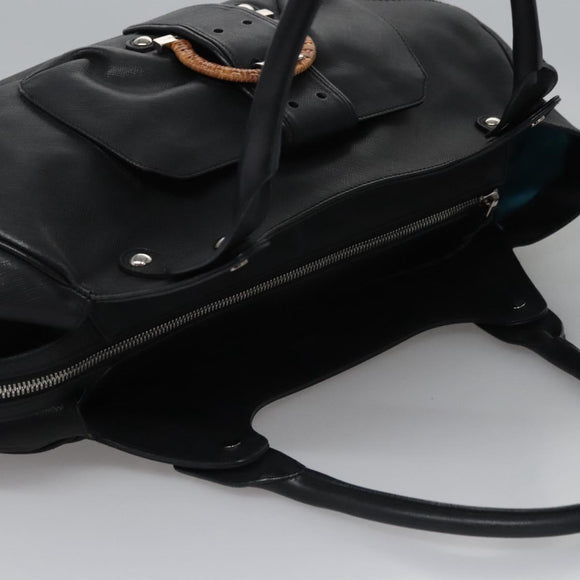Salvatore Ferragamo Shoulder Bag Leather Black Auth BD836