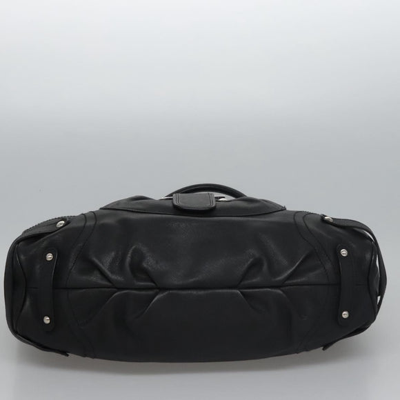 Salvatore Ferragamo Shoulder Bag Leather Black Auth BD836