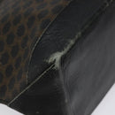 CELINE Macadam Canvas Tote Bag PVC Leather Black Auth BD844-13