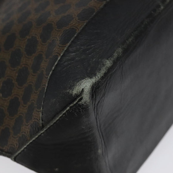 CELINE Macadam Canvas Tote Bag PVC Leather Black Auth BD844