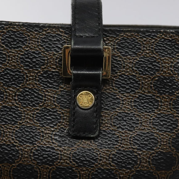 CELINE Macadam Canvas Tote Bag PVC Leather Black Auth BD844
