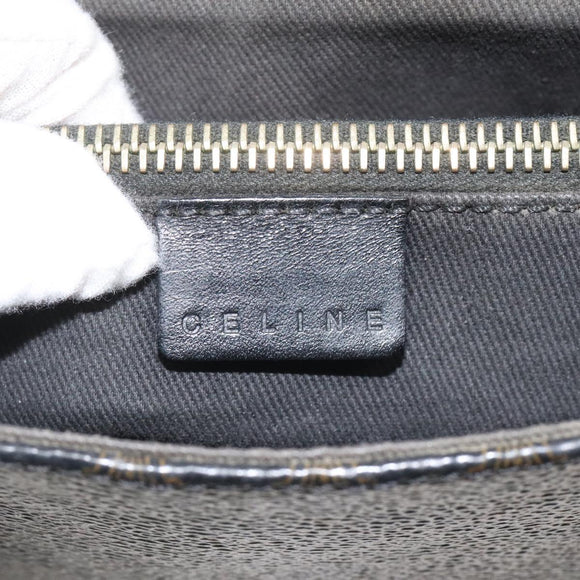 CELINE Macadam Canvas Tote Bag PVC Leather Black Auth BD844