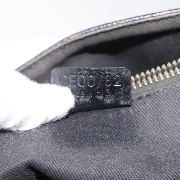 CELINE Macadam Canvas Tote Bag PVC Leather Black Auth BD844